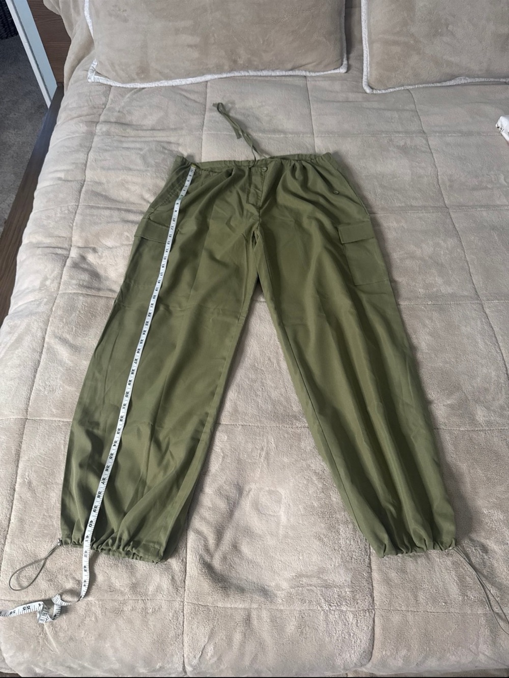 ARMY GREEN ADJUSTABLE MEDIUM/ LARGE/ EXTRA LARGE SUMMER PANTS (hand made)